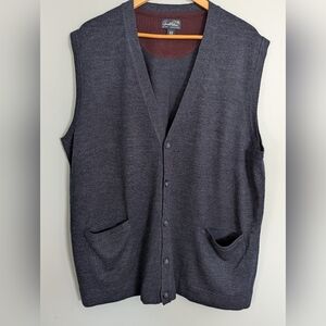 Arnold Palmer Charcoal Button-Up‎ Grandpacore Vest Mens XL Dark Academia Preppy
